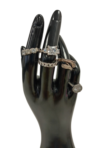 x5 925 Sterling Silber Ring Konvolut verschiedene Designs & verschiedene Größen 13,14g