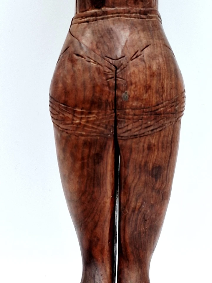 Vintage Hand Carved Wooden Nutcracker Nude Naked Lady Woman 12" Tall Mid Century - Image 3 of 4