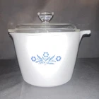 Vintage CorningWare Blue Cornflower P-55-B 1 Qt Saucemaker Bowl w/ Pyrex A-8 Lid