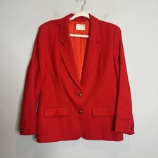 Vintage 80s 90s Pendleton 100 Virgin Wool Blazer Made in USA Size 12 Business