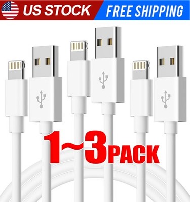 3PACK USB Data Fast Charger Cable Cord For Apple iPhone 5 6 7 8 X 11 12 13 MAX