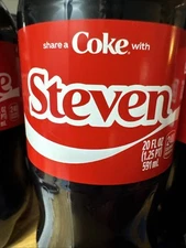 Share A Coke with   Steven    2025 Personalized Gift Coca Cola Bottle 20oz Steve