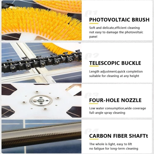 Máquina de limpieza de paneles solares eléctricos cepillo de limpieza fotovoltaico poste telescópico - Imagen 7 de 23