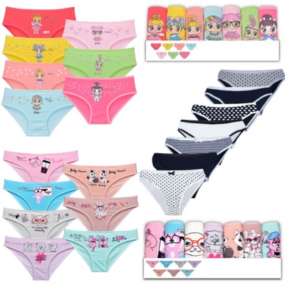 7 Mädchen Slips Hipster Baumwolle Panties Unterhosen Kinder Unterwäsche Pantys