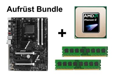 Aufrüst Bundle - MSI 970A SLI Krait + Phenom II X6 1055T + 4GB RAM #69992