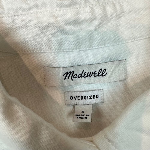 Madewell Womens size S Straight Hem Boxy Button Up Long Sleeeve Shirt in White - Picture 7 of 7