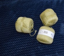 Lot of 3 gedifra yarn Korella 50g 53 Leinen Light GreenYarn Germany