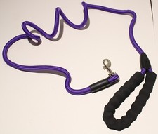 Dog Leash Lead Braided Rope Padded Handle Clip 5ft PURPLE