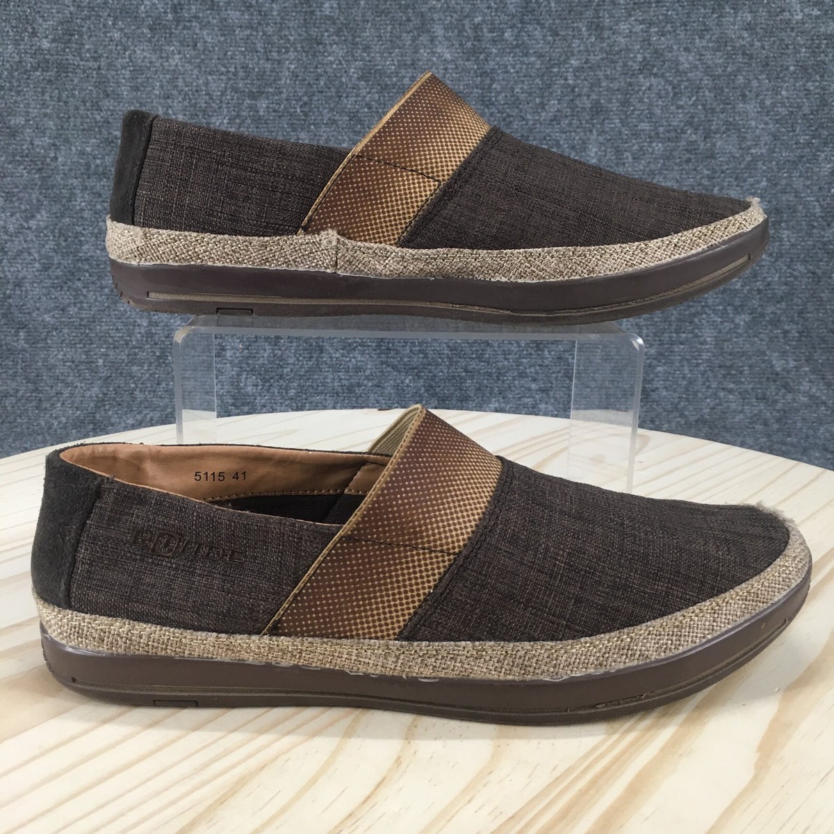 Rohde Shoes Womens 41 Slip On Loafers Brown Casual Almond Toe Low Espadrille