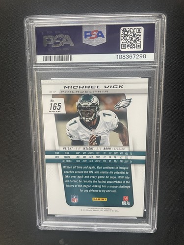 2013 Panini Prizm Michael Vick Silver Prizm PSA 10 Eagles - Bild 2 von 2