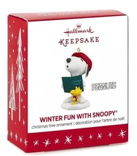Snoopy Peanuts Hallmark 2016 Winter Fun with Snoopy Caroling Mini 19th in Series