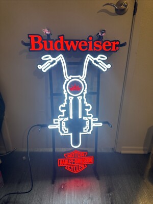 OFFICIAL BUDWEISER HARLEY DAVIDSON MOTORCYCLE LED! | eBay