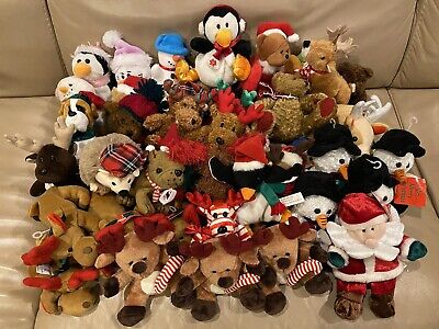 NWT Bear Penguin Moose Plush Toy Lot 13in Winter Soft Cuddly Rattle Crinkle 0+