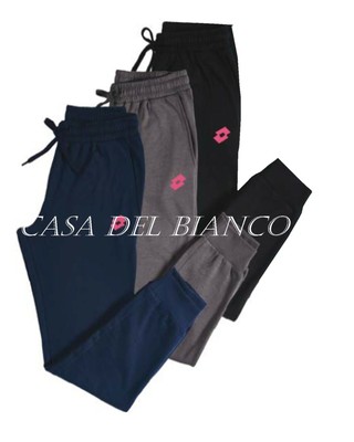PANTALONE TUTA DONNA SPORTIVO ESTIVO HOMEWEAR COTONE 100% CON LOGO LOTTO |  eBay