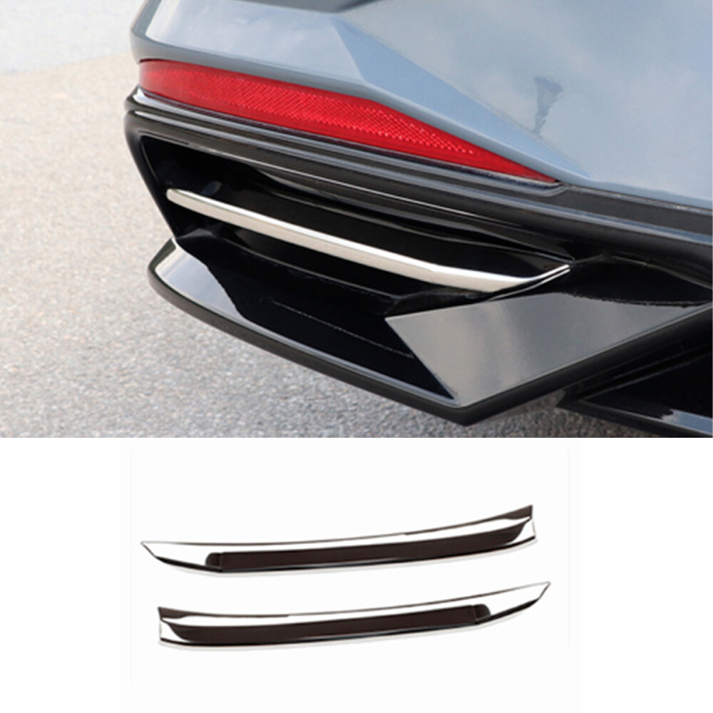 Exterior Rear Fog Light Lamp Strip For Hyundai Elantra 2021-2023 Chrome Silver