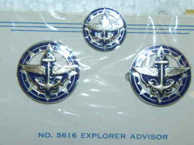 Boy Scout Explorer Advisor collar pins on card 9590L | eBay