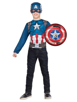 Rubies 34112 - Captain America, Avengers Kinder Assemble Set- 3tlg. 4 - 6 Jahre