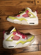 Air Jordan 4 Retro White Lemon Pink GS CV7808-100 Size 5.5Y Women's 7 Rare Shoes