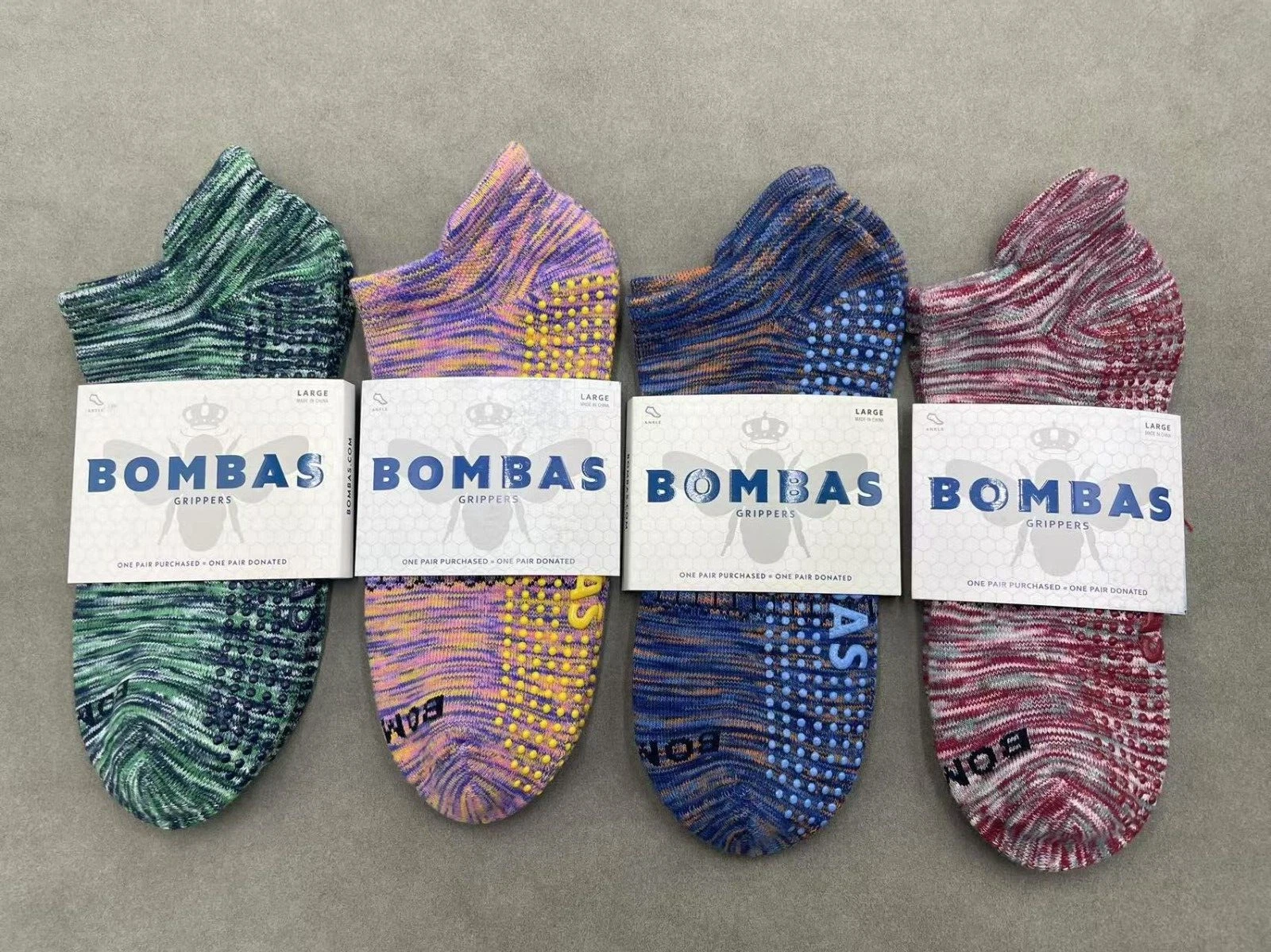 BOMBAS Women's Performance Gripper Honeycomb Ankle Socks size L 4 Colors 4 pairs
Opens in a new wind