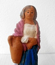 ANTICA STATUINA PASTORE PRESEPE TERRACOTTA FIGURINA DONNA ANFORA NO CERAMICA