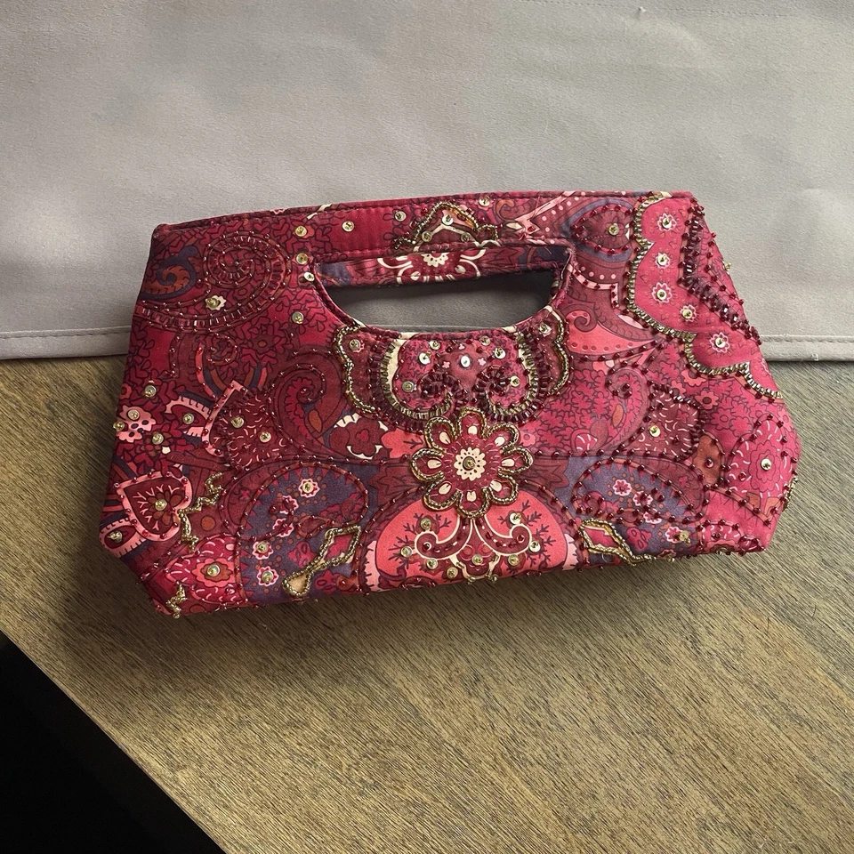 Vintage Rhinestone Clutch Womens Red The Limited Evening Bag Prom Dance Wedding - Image 4 of 4