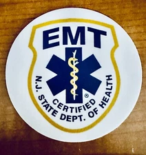 New Jersey Emergency Medical Technician EMT Sticker Decal circle, 3' in diameter