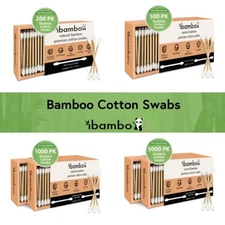 Ibambo 100% Bamboo Cotton Swabs - Compostable Swabs for Beauty & Personal Care