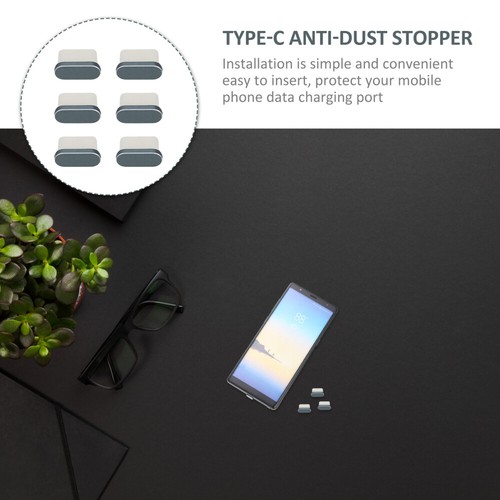 6 Pcs Aluminum Alloy Cover Phone Plugs Phone Phone Accessories - Zdjęcie 8 z 12