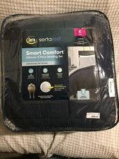 Sertarest Smart Comfort 5 Pc Comforter Set King Navy Blue/ Gray