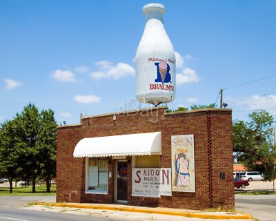 8x10 Photo of Brauns Milk on Route 66, Oklahoma City, Ok, Free Shipping.