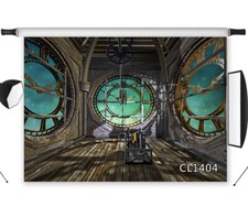 Steampunk Empty Room Clock Backdrop Photography Background Studio Props Vinyl