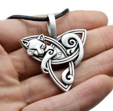 Necklace Knot Cat  Metal Pendant Pagan Ladies Mens