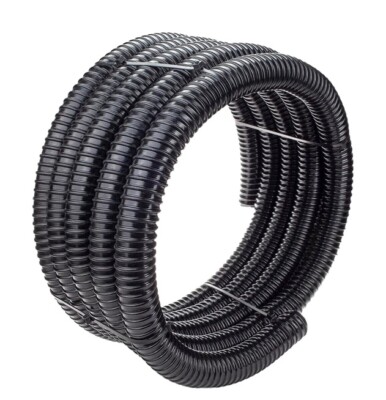 SCHWARZ GEWELLTER FLEXIBLER TEICHSCHLAUCH FISCHE GARTEN FILTER PUMPE MARINE ROHR 19mm 3/4