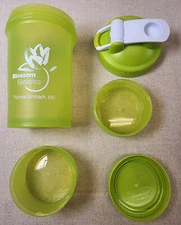 NEW Blender Bottle Prostack 100CC Shaker Whisk Blenderball & Jars Lids Set Green