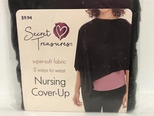 Secret Treasures Nursing Cover-up S/m/L Black Soft Knit Breastfeeding NEW #24