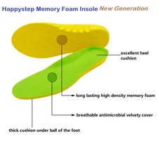 Happystep Wide Shoe Inserts Memory Foam Insoles Comfort Insoles for Men & Women