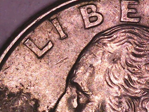 1996 P Quarter with Reverse Die Break and Die Chips from Wing to T - Picture 7 of 7