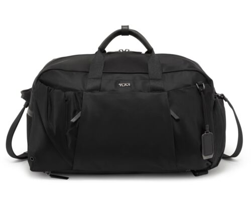 NEW Tumi Voyageur MALTA 17.5” Nylon & Leather Duffel Backpack BLACK w/ GUNMETAL