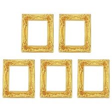 5Pcs Mini Vintage Frames 1.5"x1.2" Resin Tiny Picture Frames Gold