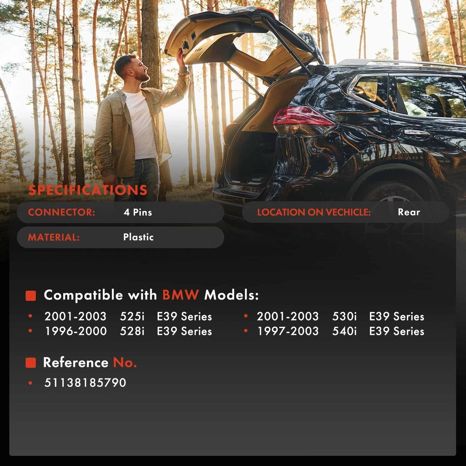 Interruptor de manija de portón trasero para BMW E39 525i 01-03 528i 530i 540i Foto 2 de 4