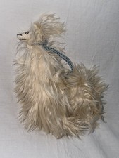 Real Alpaca Fur Llama Plush Stuffed Animal Toy Fluffy Cream White Handmade Peru