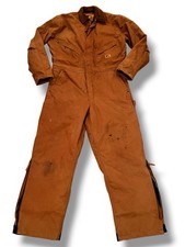 Wells Lamont Coveralls Mens M Brown Carpenter Quilt Lined Insulated Workwear F-1