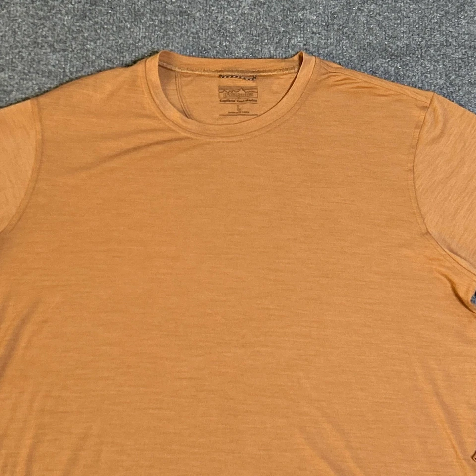 Camisa Patagonia Capilene Cool Merino Para Hombre Grande Naranja Manga Larga Cuello Redondo Foto 2 de 4