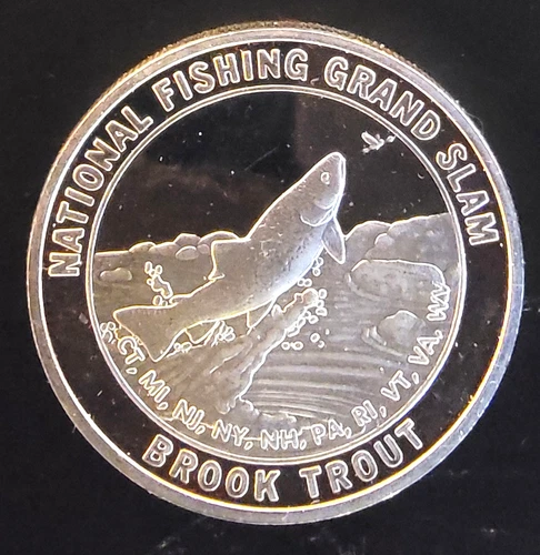 Brook Trout Rare National Fishing Grand Slam Bullion-0.999 Silver 1 Oz Art Coin