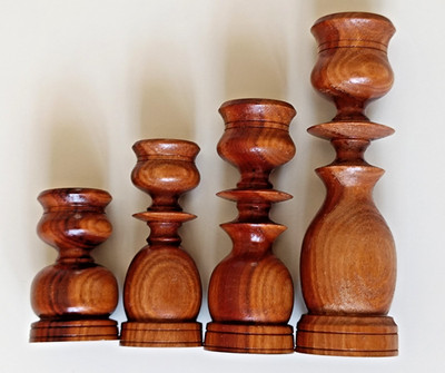 4 kleine Holz Leuchter Kerzenhalter Kerzenständer Erzgebirge gedrechselt 5-11cm