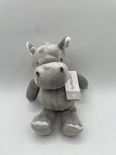 Nuevo Carters Hippopopotamus 9" Gris Gris Peluche 2015 Blanco Ojos Cosidos 66741