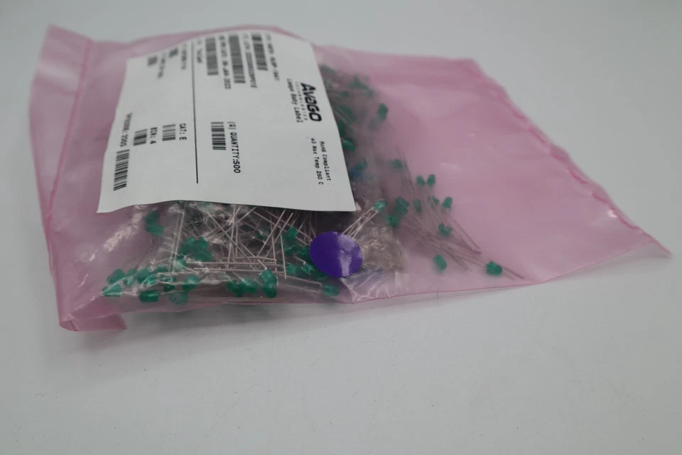 DigiKey 516-1307-ND LED Green Diffused T-1 HLMP-1641 -500 Pcs - Image 3 of 4