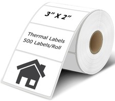 3" x 2" Thermal Labels Stickers White, Thermal Printer Shipping Stickers, Mul...