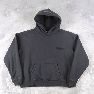 Essentials Pullover Parker Black XS ESSENTIALS フロントロゴ