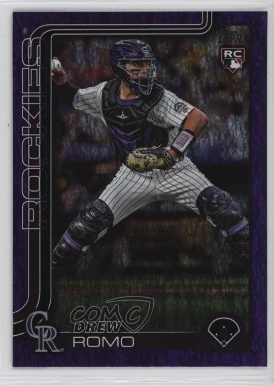 2025 Topps Series 1 Purple Holo Foil 59/250 Drew Romo #296 Rookie RC 13c1